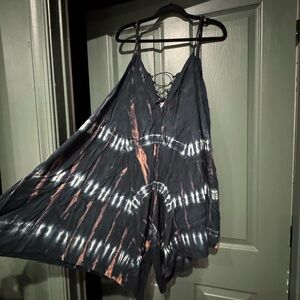 Tie-Dye Spaghetti Strap shorts romper